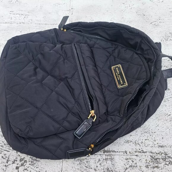 Marc Jacobs New York Backpack Bag Black Quilted Nylon Bag Medium Bag - Picture 7 of 13